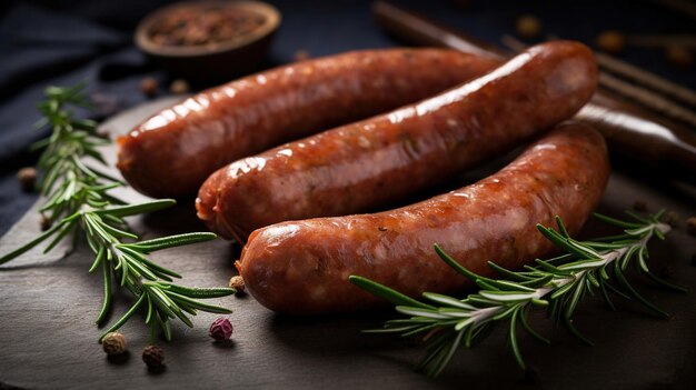 Photo saucisse fumée avec romarin