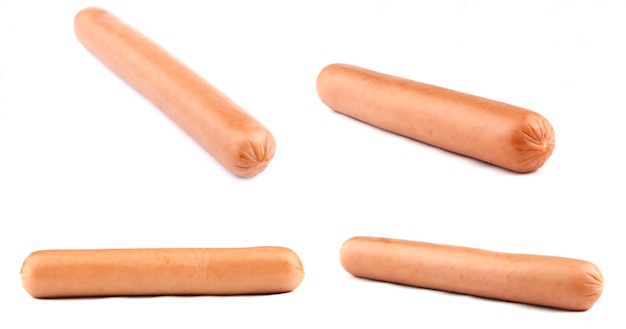 Saucisse isolé sur fond blanc Saucisse pour hot-dog