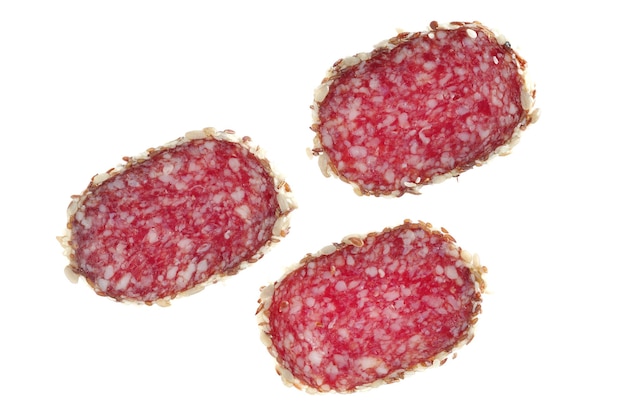 Saucisse De Salami Coupée En Tranches