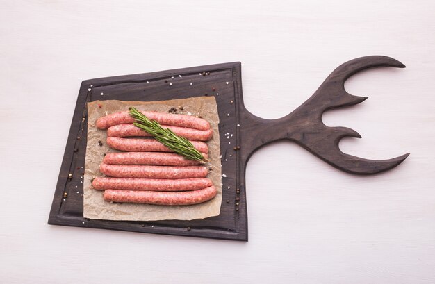 Saucisse De Viande De Cheval Crue Traditionnelle, Vue Du Dessus