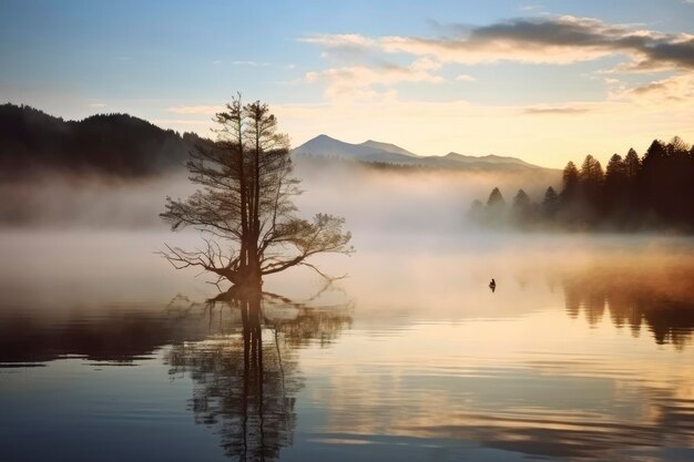 Le saule solitaire de Wanaka, situé juste à côté de la rive du lac