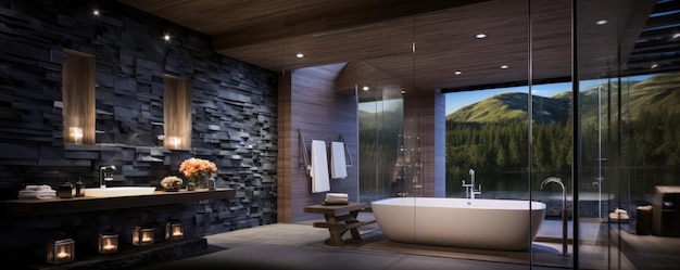 Photo sauna finlandais sauna classique en bois avec vapeur chaude spa relax complexe génératif ai