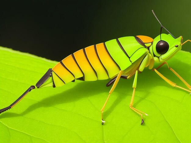 Sauterelle sur l'herbe générée par l'IA