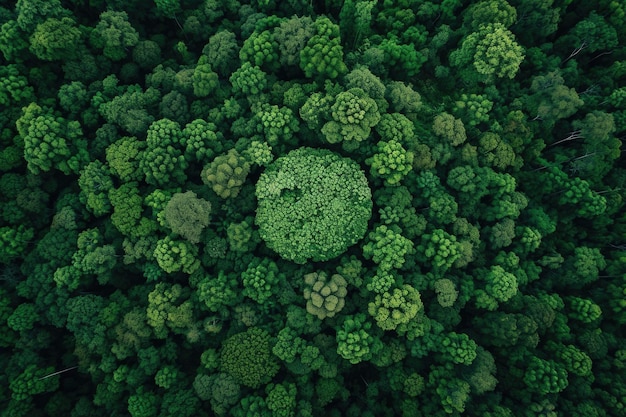 Sauver la terre Vue aérienne de la forêt verte