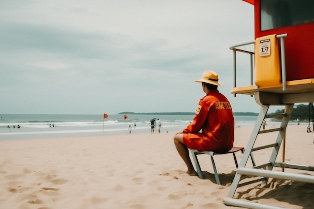 sauveteur sur la plage ai généré