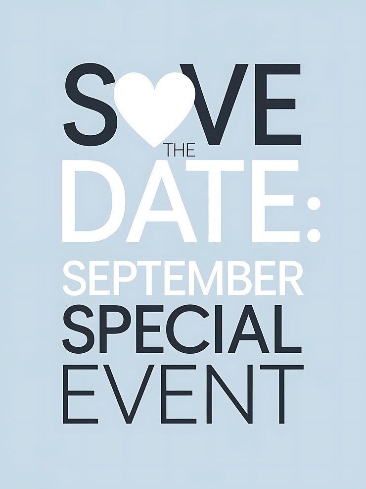 Photo sauvez la date de l'événement spécial de septembre