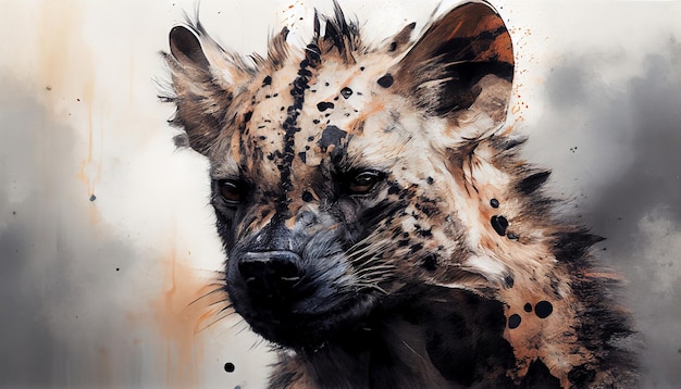 Photo savage beauty fierce hyenas dans le style d'un artiste légendaire parfait pour des projets de design captivants et des inspirations créatives illustration ia générative