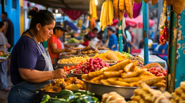 Photo les saveurs des rues explorant le mexique la scène de la nourriture de rue vibrante