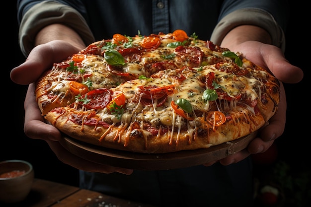 savoureuse pizza italienne au fromage sur la table prête à manger