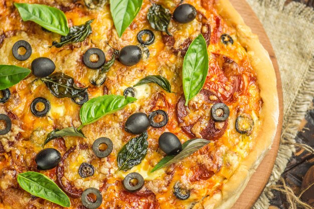 Savoureuse pizza italienne fraîche Délicieux goût pizza margarita