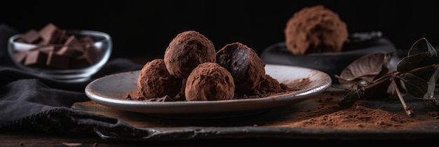 Savoureuses truffes vegan au cacao et au chocolat Crème de noix de coco bio