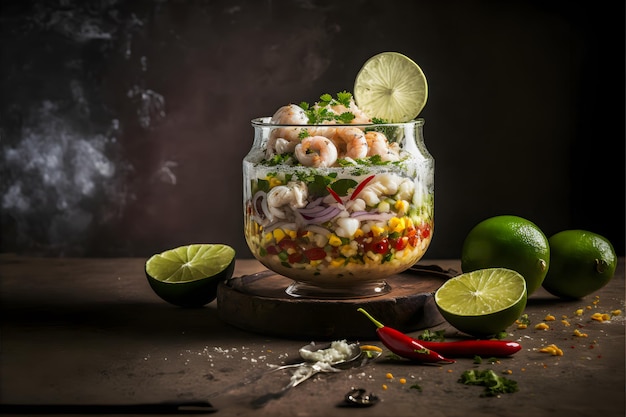 Savourez les saveurs acidulées et fraîches de l'Amérique latine avec nos superbes photographies culinaires de Ceviche