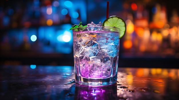 Savourez les vibrations Captivant Nightclub Drink Photo Bravo à la vie nocturne et aux boissons exquises