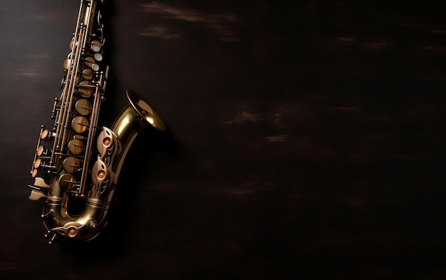 Photo un saxophone avec le mot jazz dessus