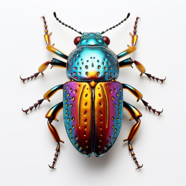 Le scarabée sur fond blanc