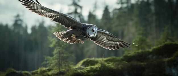 scène d'action de la forêt avec owl f