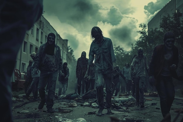 La scène de l'apocalypse des zombies génère Ai