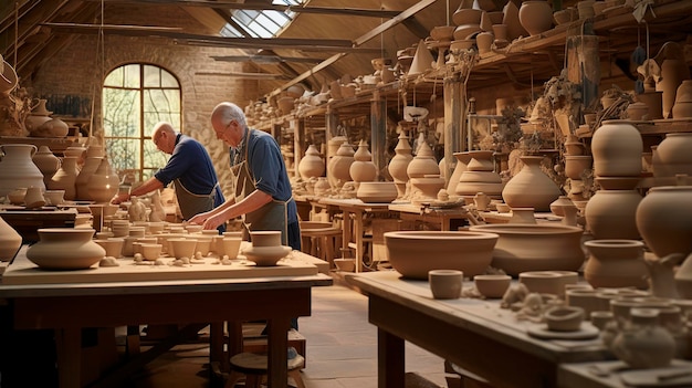 Scène d'atelier de poterie de Wedgwood