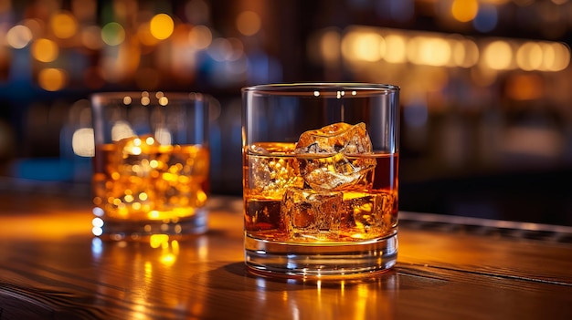 Scène de bar avec du whisky au malt