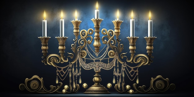 Scène de célébration de Hanukkah pour le festival fête juive fond de Hanukkah avec symbole traditionnel