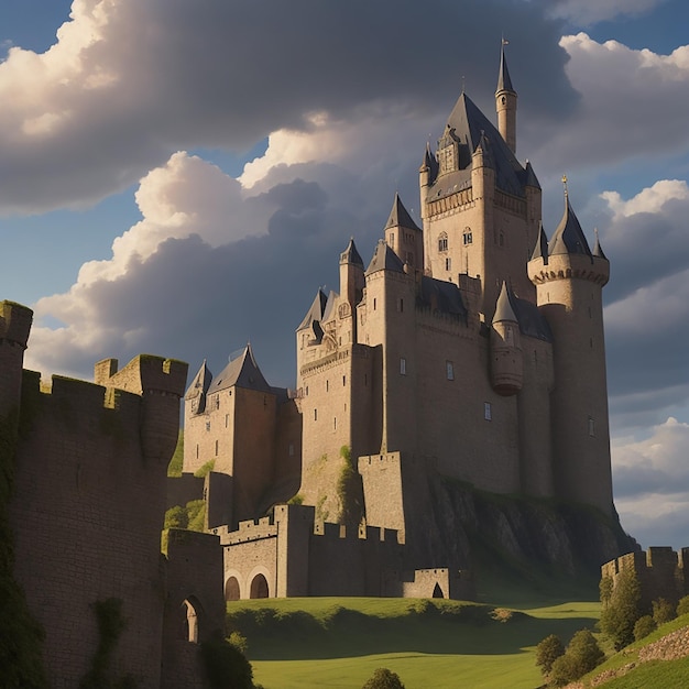 scène de château captivante HD Ai générative 8K fond d'écran Image photographique