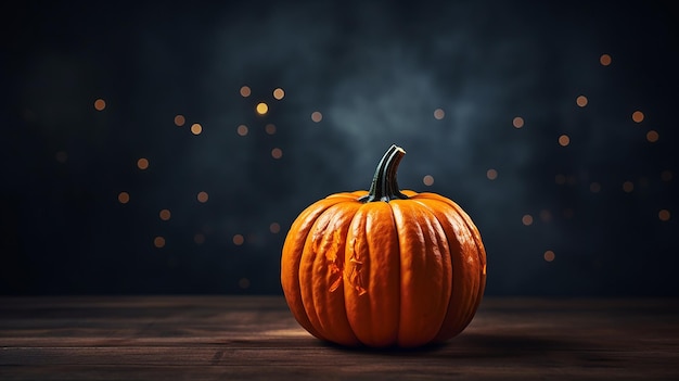 Scène cinématographique de la récolte d'Halloween avec une vraie photo de citrouille