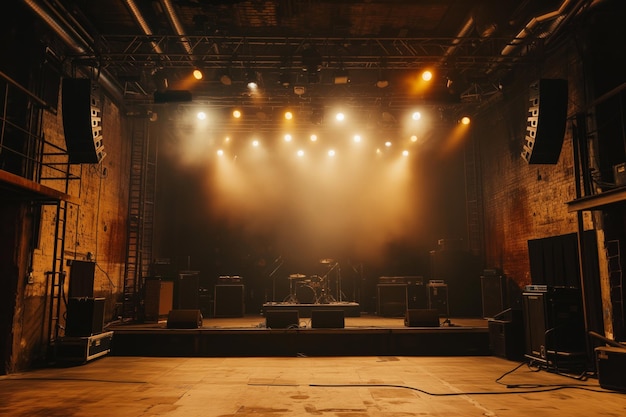 Photo une scène de concert audacieuse avec une esthétique urbaine et un éclairage d'inspiration industrielle