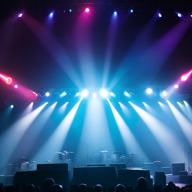 Scène de concert sur des instruments de musique de festival de rock générés par l'IA