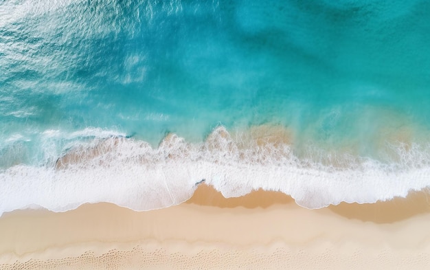 Photo scène côtière tranquille vue aérienne de la plage de sable et de l'océan