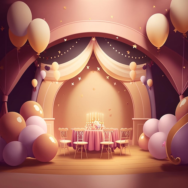Une scène de dessin animé avec une table et des bougies dessus