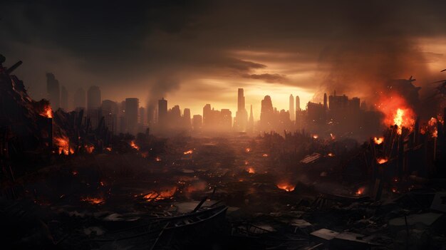 scène de destruction apocalyptique