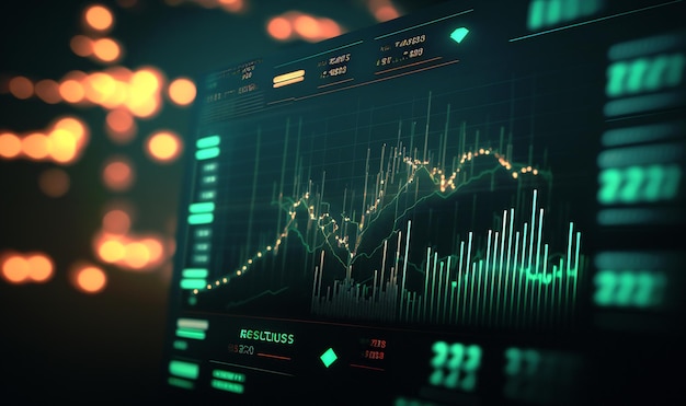 Scène dramatique du marché boursier avec graphique descendant sur fond sombre symbolisant la perte d'investissement