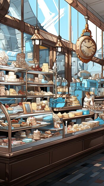 Une scène du jour du chocolat dans un endroit spécifique tel qu'une chocolaterie, une boulangerie ou un restaurant
