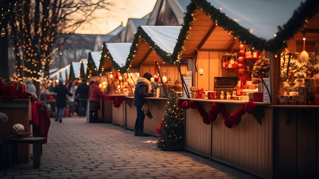 La scène du marché de Noël de Holiday Haze