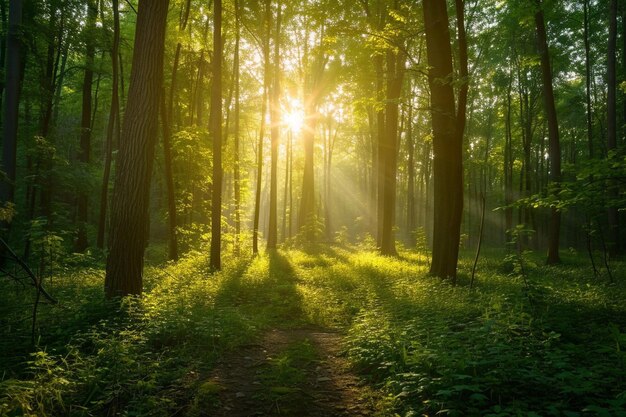 Scène du matin de la journée de plantation forêt rurale