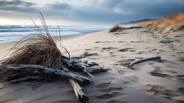 Scène de dunes orageuses