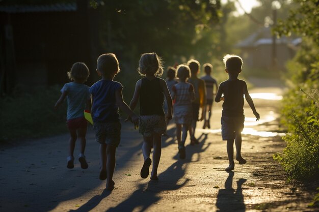 une scène d'équipe d'enfants