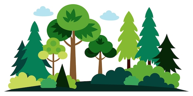 Scène de la forêt Illustration de divers arbres