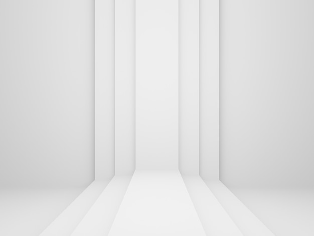 Photo scène géométrique blanche en rendu 3d