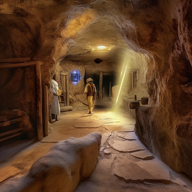 Photo une scène de la grotte des morts