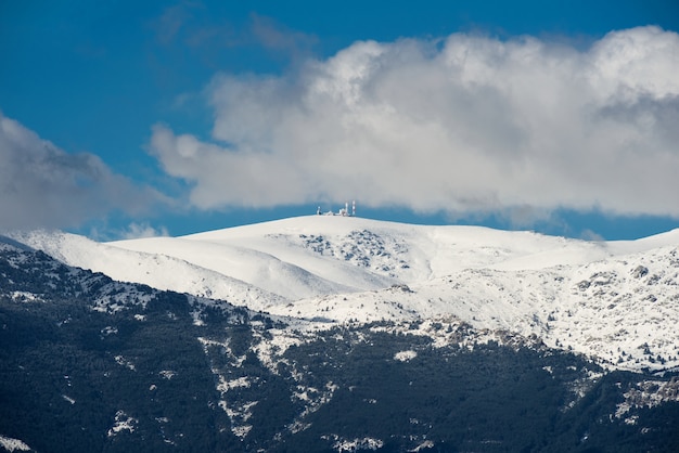 Scène d&#39;hiver des montagnes Navacerrada, Madrid, Espagne.