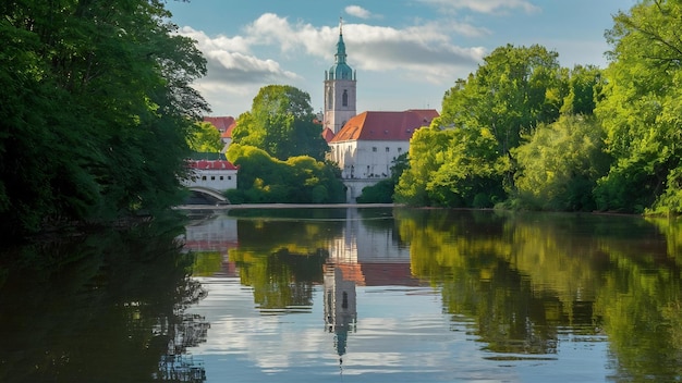 Scène hypnotisante de la belle nature de Zagreb reflétée sur l'eau