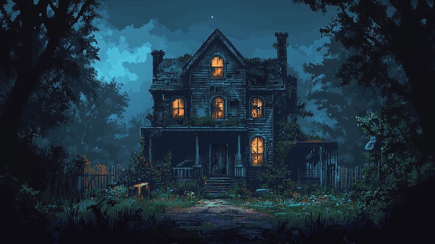 Scène de la maison hantée sinistre