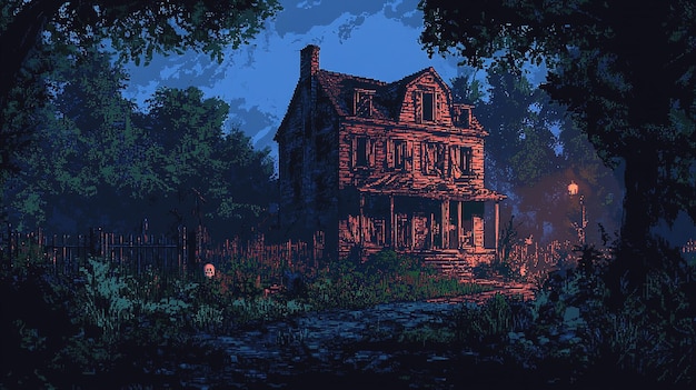 Scène de la maison hantée sinistre