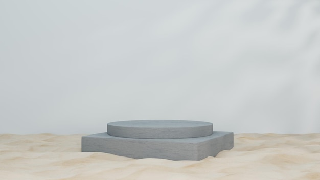 Scène de maquette de rendu 3d avec forme de géométrie de podium pour l'affichage du produit Bouteille cosmétique