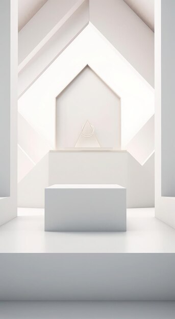 Scène minimaliste 3D avec des formes simples