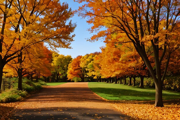 Scène de la nature d'automne Parc automnal