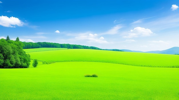 Scène de la nature avec champ vert