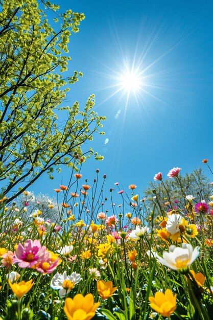 Photo une scène naturelle de printemps symbolisant nowruz