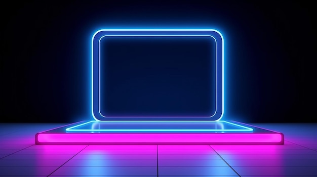 Scène de néon vide pour le remplacement du produit par une IA générative futuriste